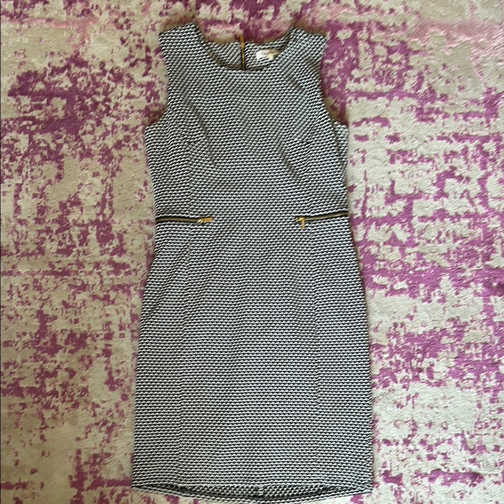 Calvin Klein Black and White Knee-Length Pencil Dress